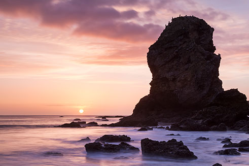 A photograph of sunrise over Marsden Bay near South Shields, for North East Life magazine. 